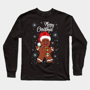 Gingerbread Wear Santa Hat Christmas Costume Cookie Bakers Long Sleeve T-Shirt